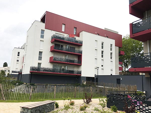 Vue extérieure sur les nouveaux logements à Angers construits par EGDC
